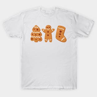 Cute Christmas Gingerbread Xmas Cookies Women Kid Boys Girls T-Shirt